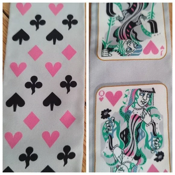 Hermes Jeu de Cartes silk twilly 86 w/box & ribbon EUC - Picture 4 of 10